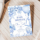 Search for blue giraffe baby shower invitations Toile de jouy