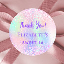 Search for sweet 16 thank you stickers Purple