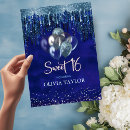 Search for aqua sweet 16 invitations Glitter