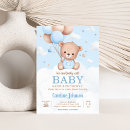 Search for blue teddy bear baby shower invitations Clouds