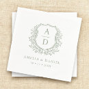 Search for crest monogram napkins Sage green