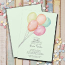 Search for watercolor balloons invitations Gender neutral