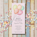 Search for watercolor balloons invitations It's a girl