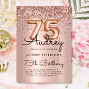 Search for rose 75th birthday invitations Elegant