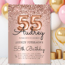 Search for elegant 55th birthday invitations Metal