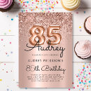 Search for gold 85th birthday invitations Modern