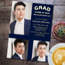 Search for blue and gold graduation invitations Modern minimalist