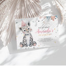 Search for leopard 1st birthday invitations Pink