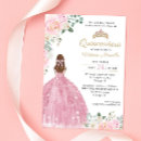 Search for floral spanish quince invitations Princess tiara crown
