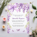 Search for purple floral bridal shower invitations Wisteria