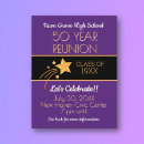 Search for high school reunion invitation postcards Purple