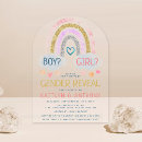 Search for gold glitter gender reveal invitations Modern