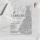 Search for silver black white 50th birthday invitations Fifty and fabulous