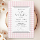 Search for pink gingham invitations Pink and white