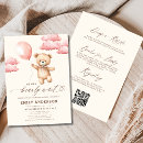 Search for pink and brown baby shower invitations We can bearly wait