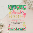 Search for luau baby shower invitations Pink and gold