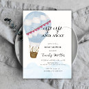 Search for blue hot air balloon invitations Up and away