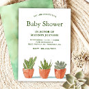Search for succulent plants baby shower invitations Succulents