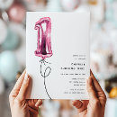 Search for pink balloon invitations For kids