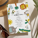 Search for one is fun birthday invitations Safari