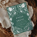 Search for green and silver wedding invitations Vintage