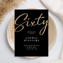 Search for black and gold 60th birthday invitations Modern