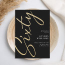 Search for black and gold 60th birthday invitations Modern
