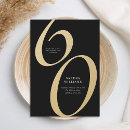 Search for black and gold 60th birthday invitations Modern