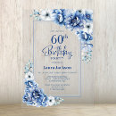 Search for blue 60th birthday invitations Stylish
