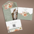 Search for sage green and peach wedding invitations Botanical