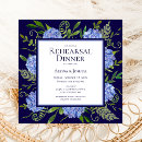 Search for blue hydrangea rehearsal dinner invitations Summer