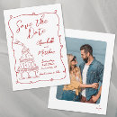 Search for red wedding save the dates Red and white