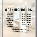 Search for hours business signs Store hours decal