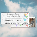 Search for boarding pass birthday invitations Watercolor