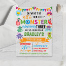 Search for little monster birthday invitations Kids