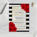 Search for red black and white gold invitations Trendy
