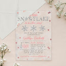 Search for snowflake baby girl shower invitations Silver