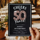Search for chalkboard 50th birthday invitations Cheers to 50 years