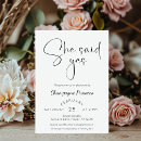 Search for she said yes bridal shower invitations Typography
