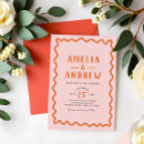 Search for coral pink wedding invitations Bold
