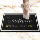 Search for black and white doormats Family last name