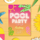 Search for girls pool party invitations Flamingo