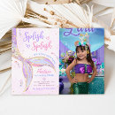 Search for mermaid 4th birthday invitations Splish splash