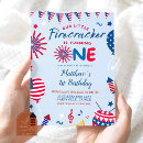 Search for 4th of july red white and blue birthday invitations Our little firecracker