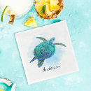 Search for sea turtle napkins Aqua blue