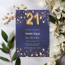 Search for navy blue 21st birthday invitations Elegant