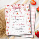 Search for strawberry baby girl shower invitations Watercolor strawberries