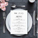 Search for 50th birthday menus Minimalist