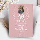 Search for pink 40th birthday invitations Script