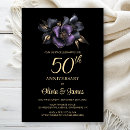 Search for floral anniversary invitations Black